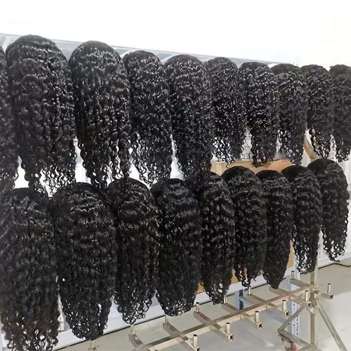 Perruques de cheveux avant bouclés vague d'eau cuticule alignée fermeture de dentelle perruque de cheveux humains mode non transformé vierge brésilienne HD dentelle – Image 5