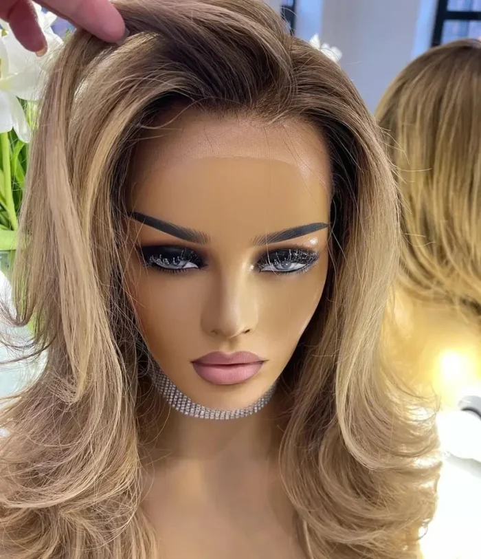 Perruques Lace Front Wig blondes ondulées  ligne de cheveux Invisible HD, cheveux européens pour femmes – Image 5