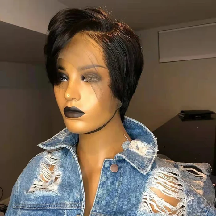 Pixie coupe courte cheveux humains lace frontale – Image 2