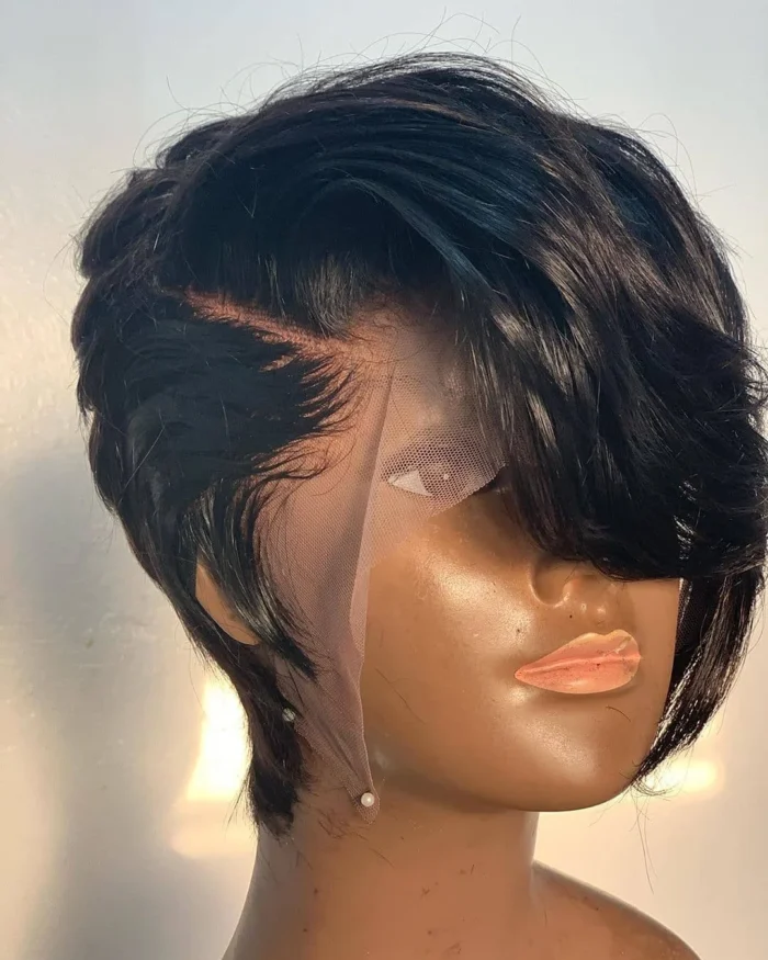 Pixie coupe courte cheveux humains lace frontale – Image 6